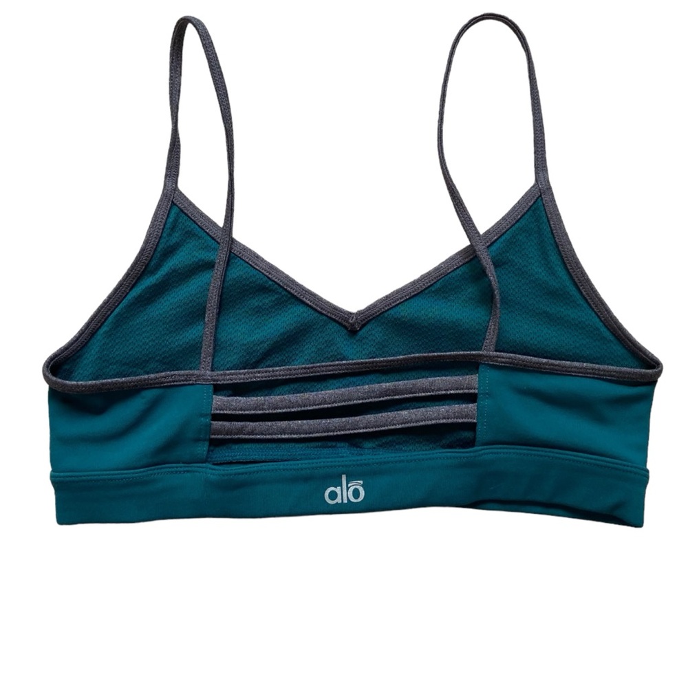 ALO yoga Sports Bra Green Gray XS - Picture 2 of 7